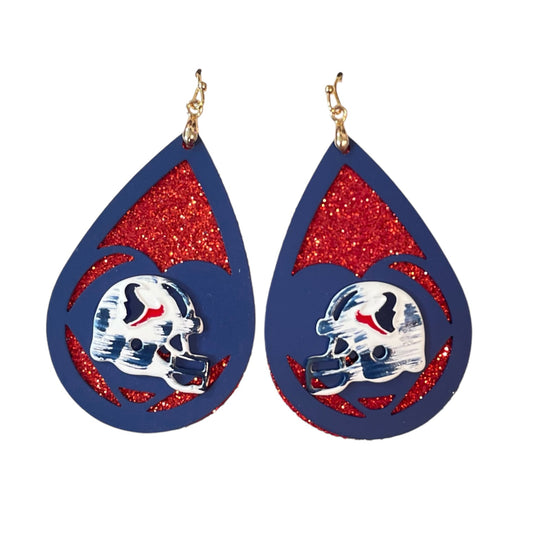 Texans Tear Drop Earrings