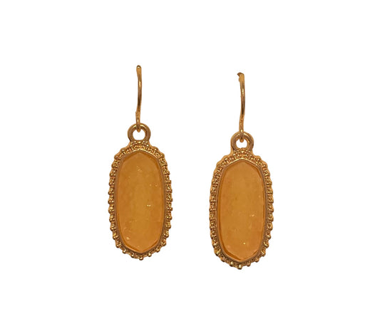 Druzy Dangle Earring | Lt Yellow