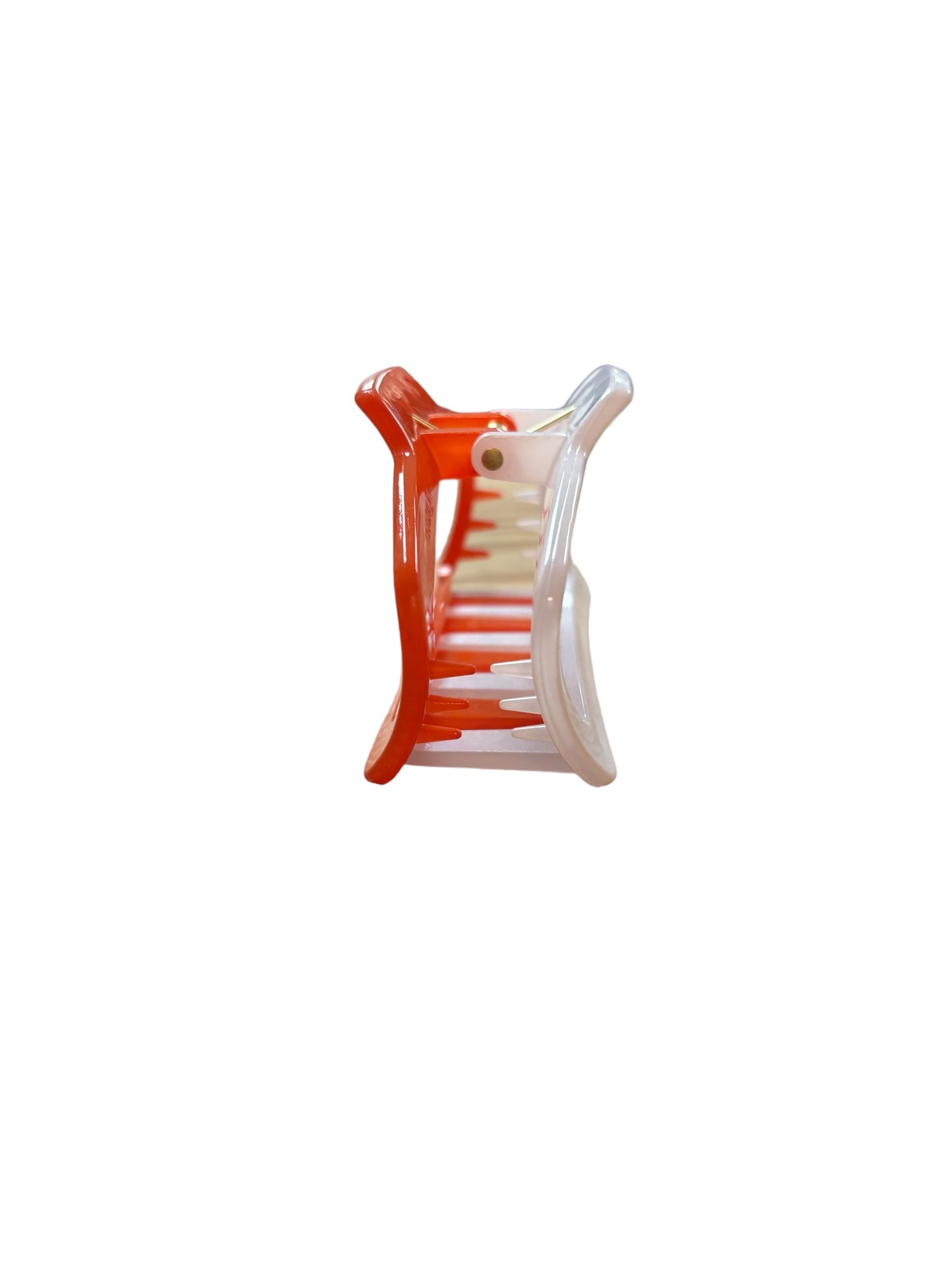 Two Toned Claw Clip | Orange and White