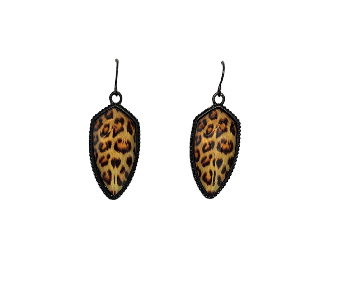 Black and Leopard Print Earrings