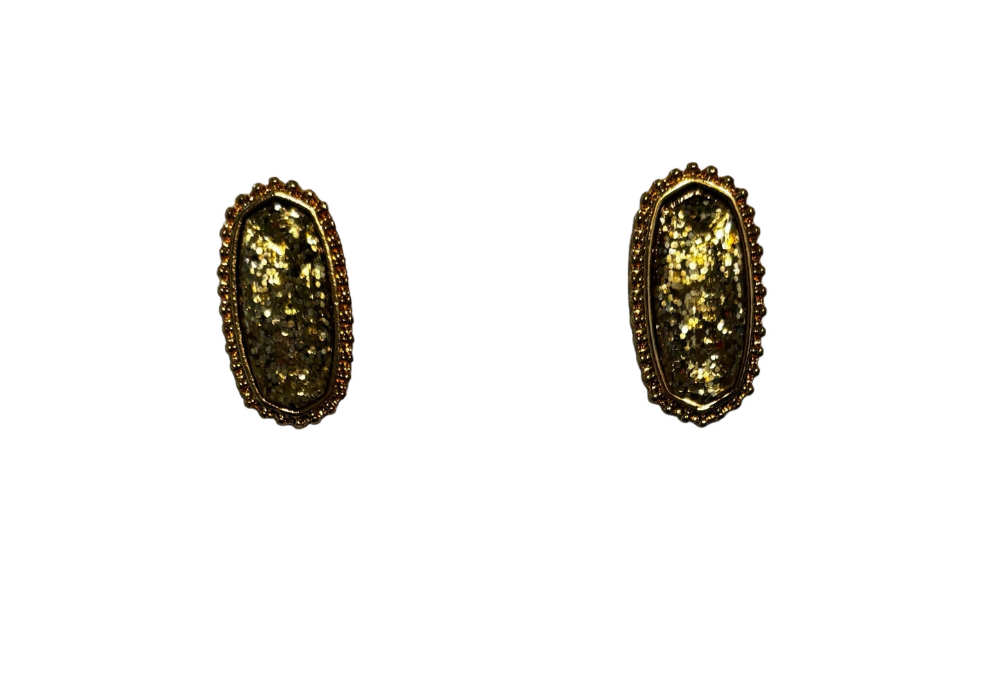 Hex Druzy Stud | Gold