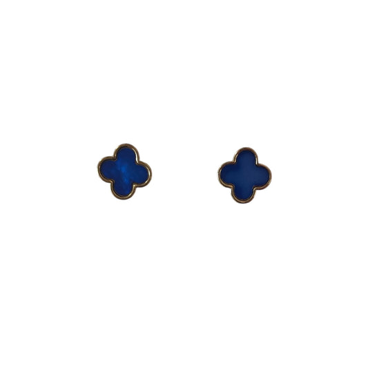 Dainty Clover Stud Earring | Blue