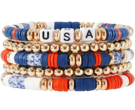 USA Stacked Bracelet Set