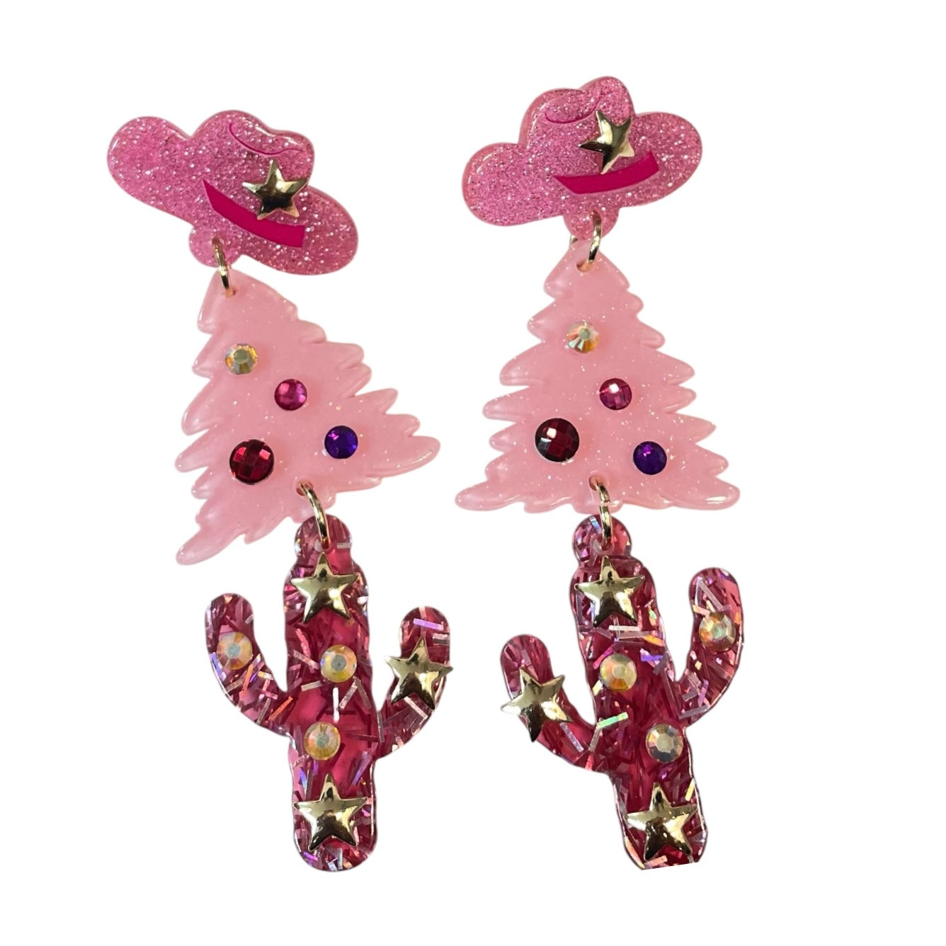 Cowgirl Christmas Tree Earrings