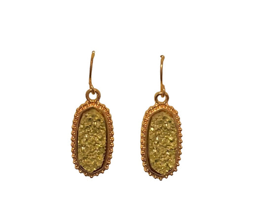 Druzy Dangle Earring | Lime