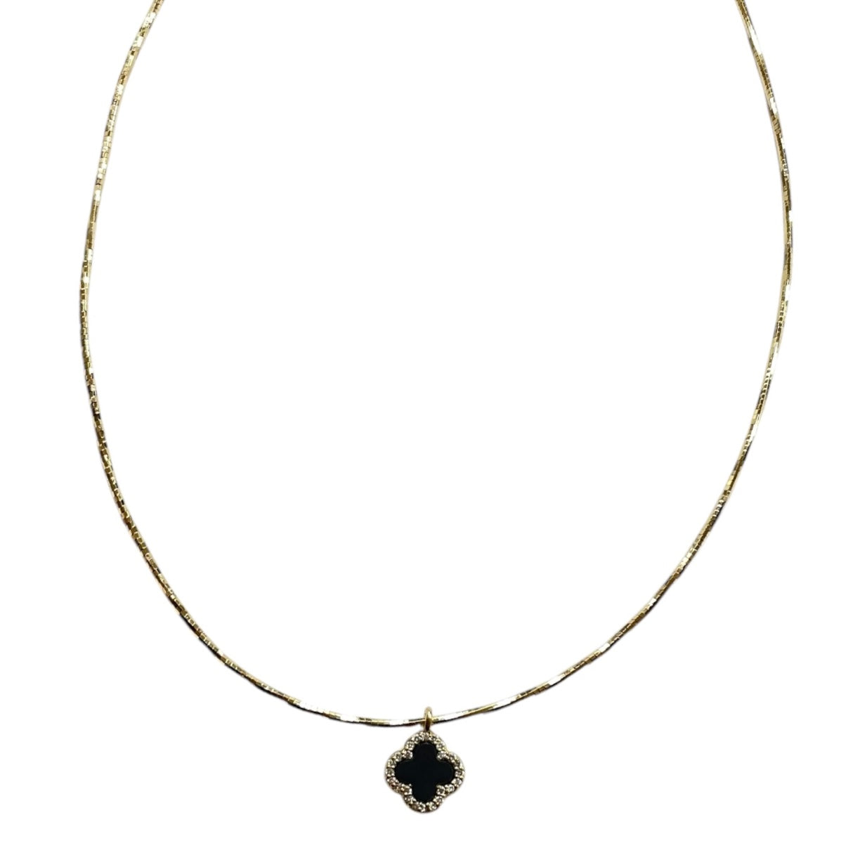 Clover Pendant Necklace | Black