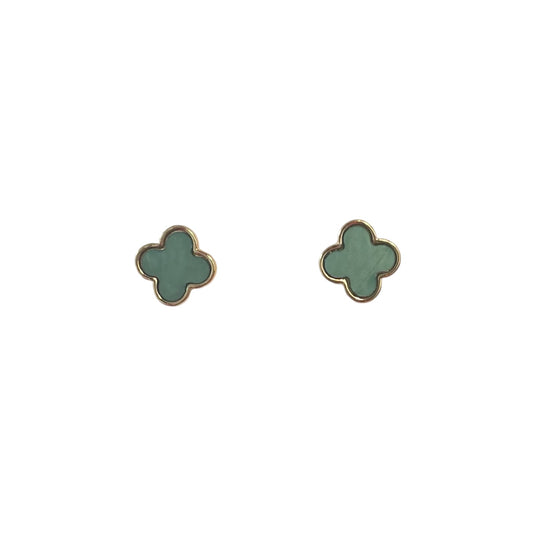 Dainty Clover Stud Earring | Green