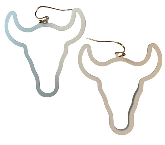 White Cow Head Earrings