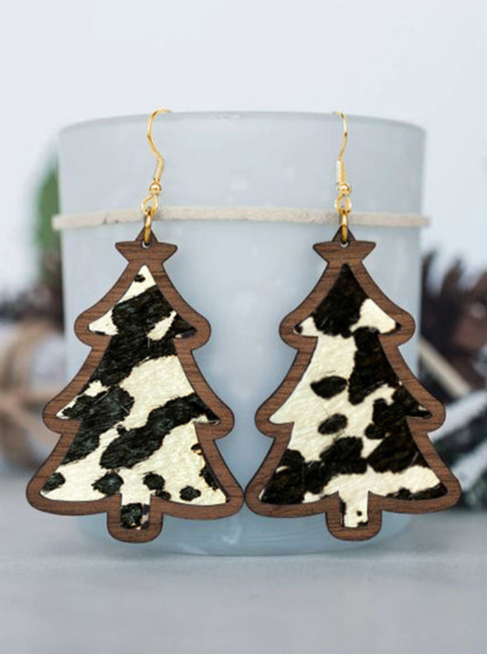 Christmas Tree Earrings | Cow