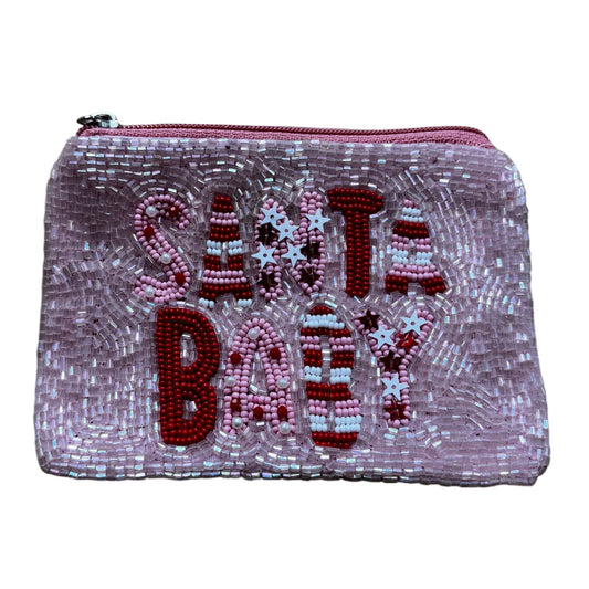 Santa Baby Seed Bead Coin Purse