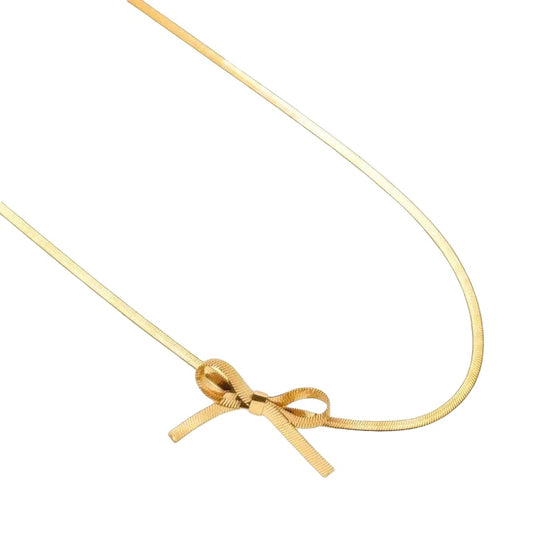 Babe Bow Choker Necklace | Gold