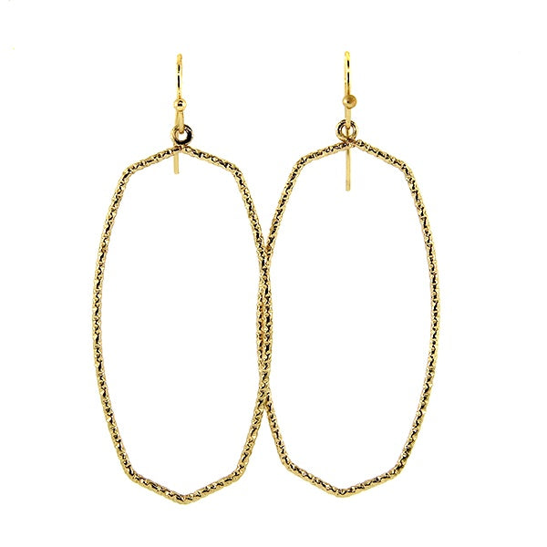 Textured Hex Earrings | Gold