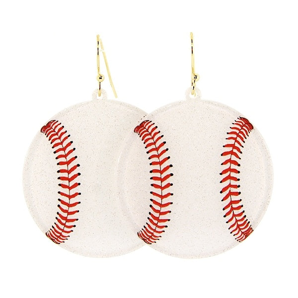 Glitter Resin Earrings | Baseball