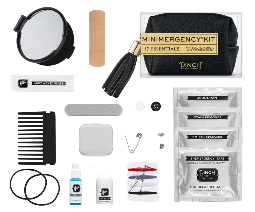 Vegan Leather and Black Tassel Mini Emergency Kit