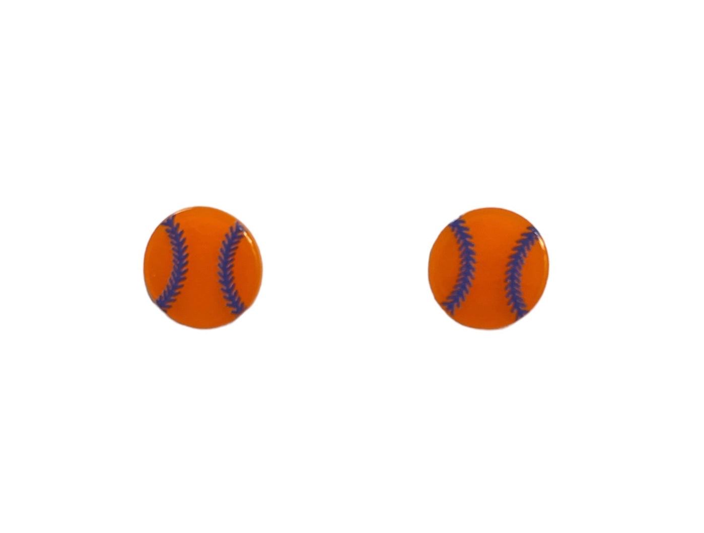 Orange and Blue Baseball Studs
