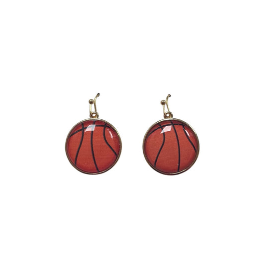 Round Basketball Dangle Earring