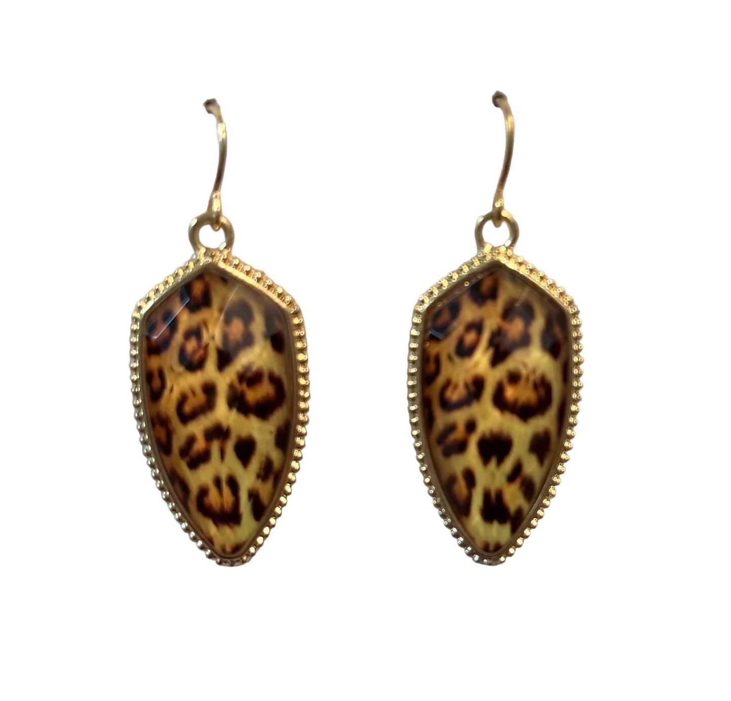 Leopard Print Crescent Earrings