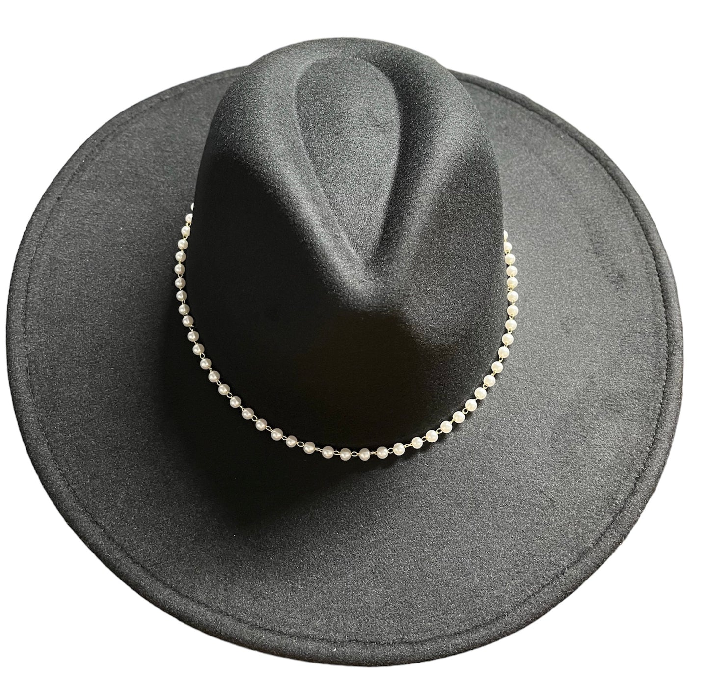Black Hat with Pearls