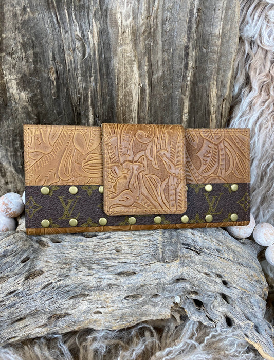 Upcycled Golden Goose Wallet Strip - Paisley
