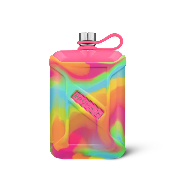 Liquor Canteen 8 Oz - Tie Dye Swirl - Neon Pink