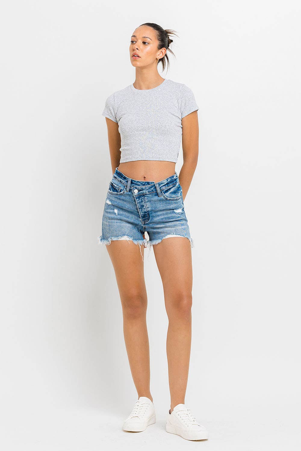 High Rise Criss Cross Shorts