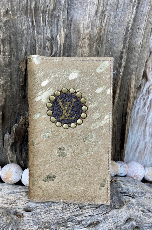 Upcycled Small Golden Goose Journal - Gold