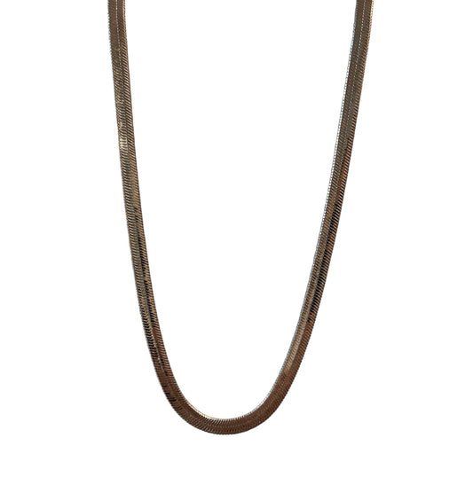 Herringbone Chain Necklace-Rose Gold