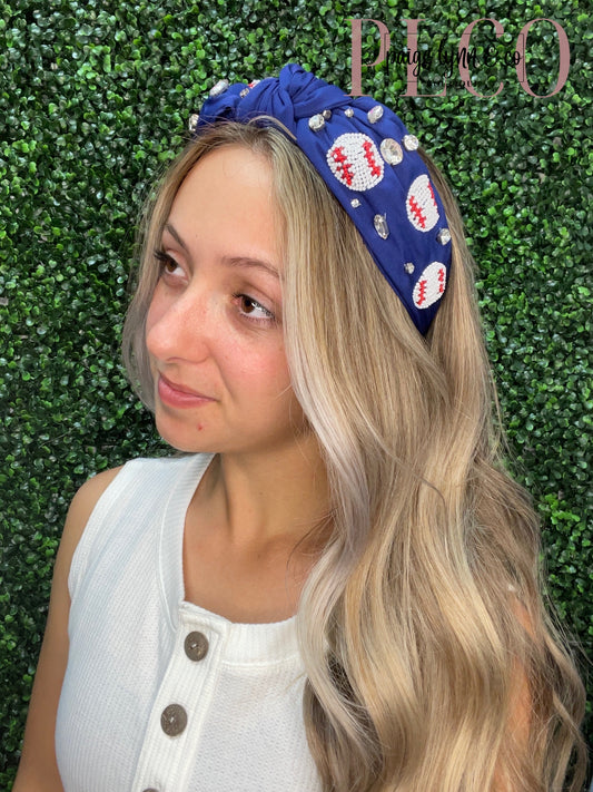 Baseball Themed Seed Bead Headband