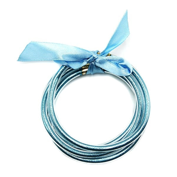 Glitter Blue Bangle Bracelet Set