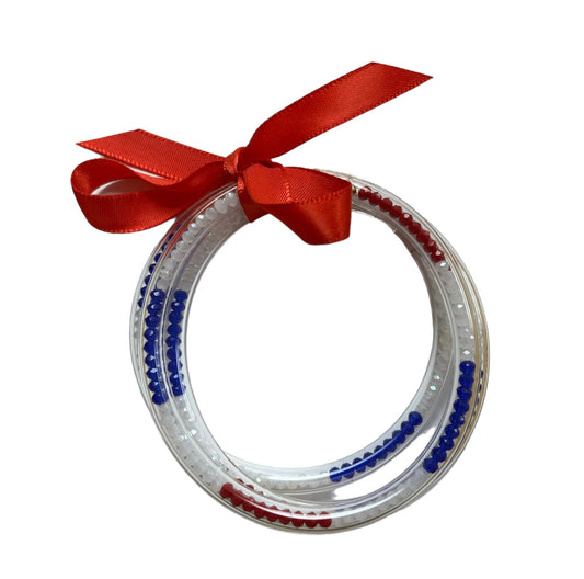 Red, White and Blue Bangle Set