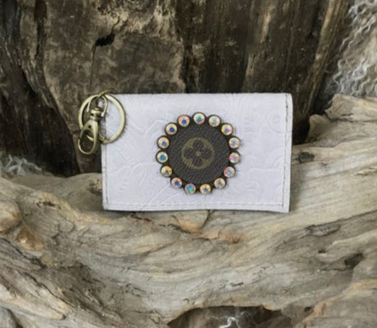 Grey Floral Becca Credit Card Holder