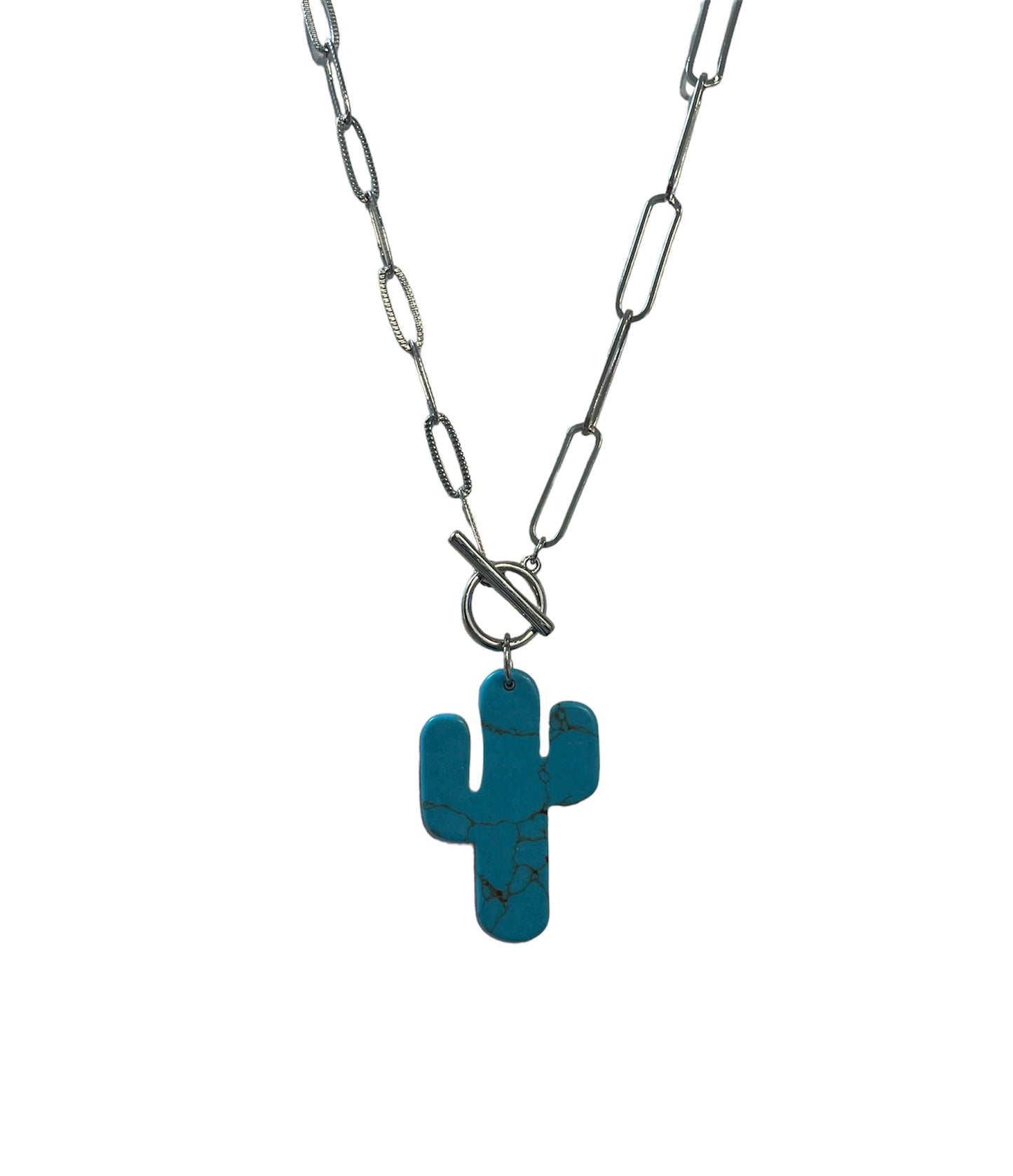 Marble Turquoise Cactus Necklace