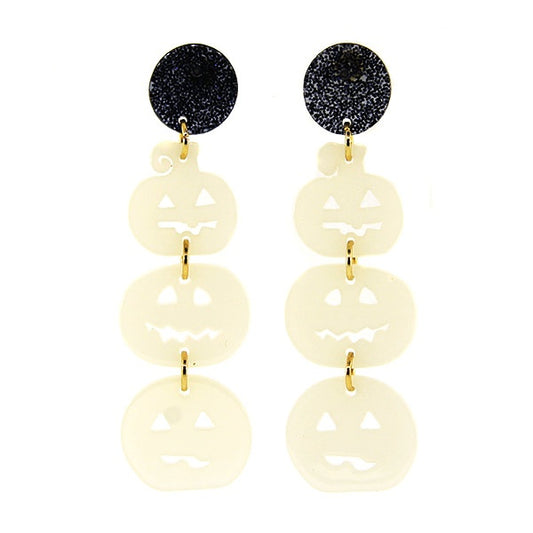 Glow in the Dark Pumpkin Drop Earrings