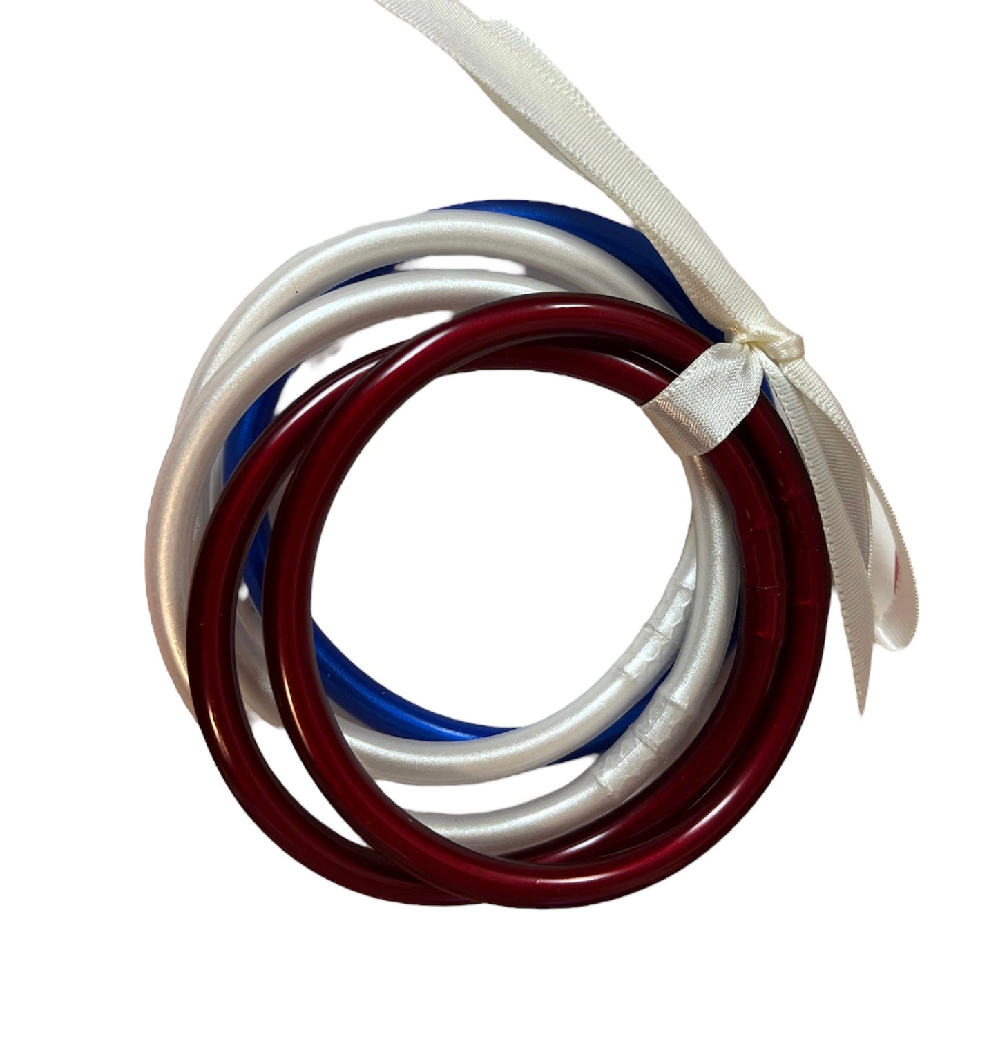 Red, White and Blue Bangle Bracelet Set