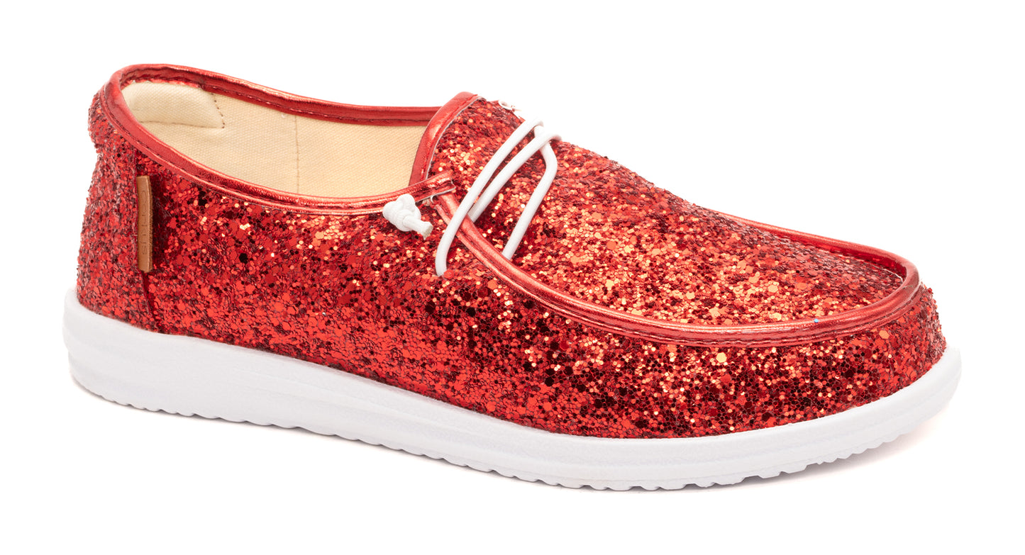 Corky’s Red Glitter Kayak Shoe