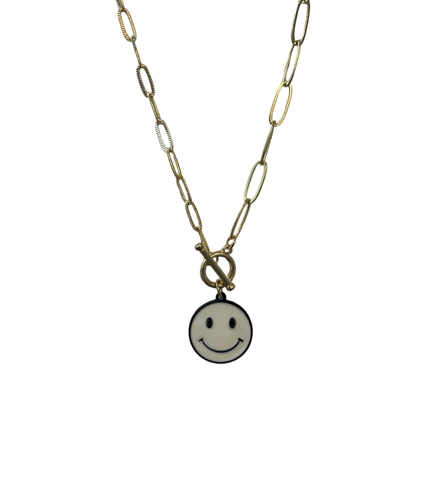Happy Face Necklace-White