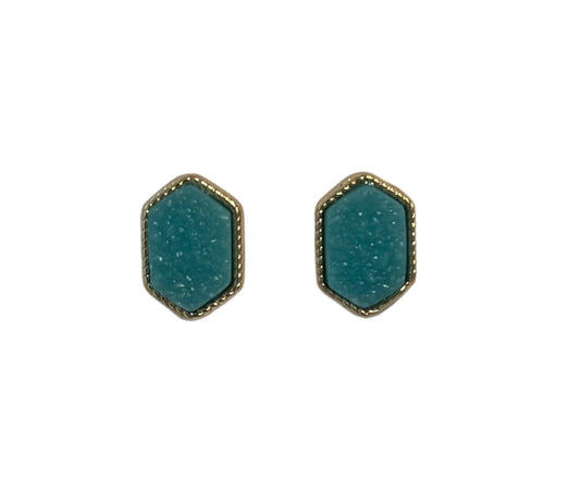 Druzy Stud Earrings-Turquoise