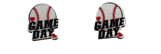 Wooden Baseball Game Day Earrings