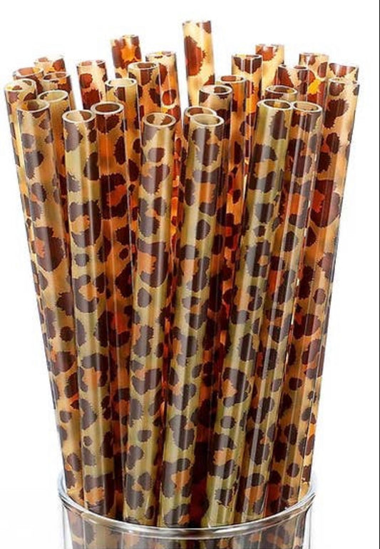 Leopard Print Straw