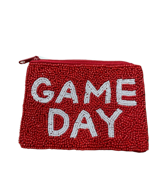 Seed Bead Game Day Coin Purse