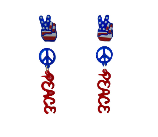 Peace Patriotic Earrings