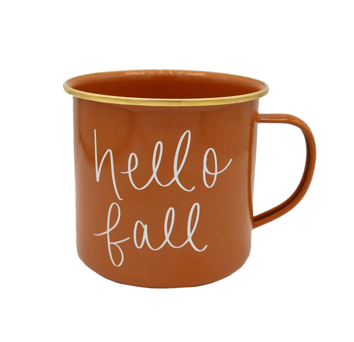 Hello Fall - Burnt Orange Campfire Coffee Mug 18 oz.