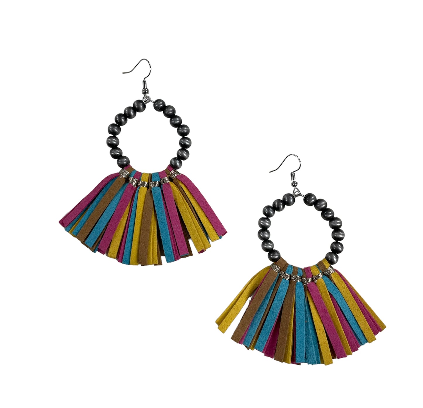 Multi-Color Leather Earring