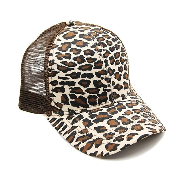 Brown Leopard Print Hat