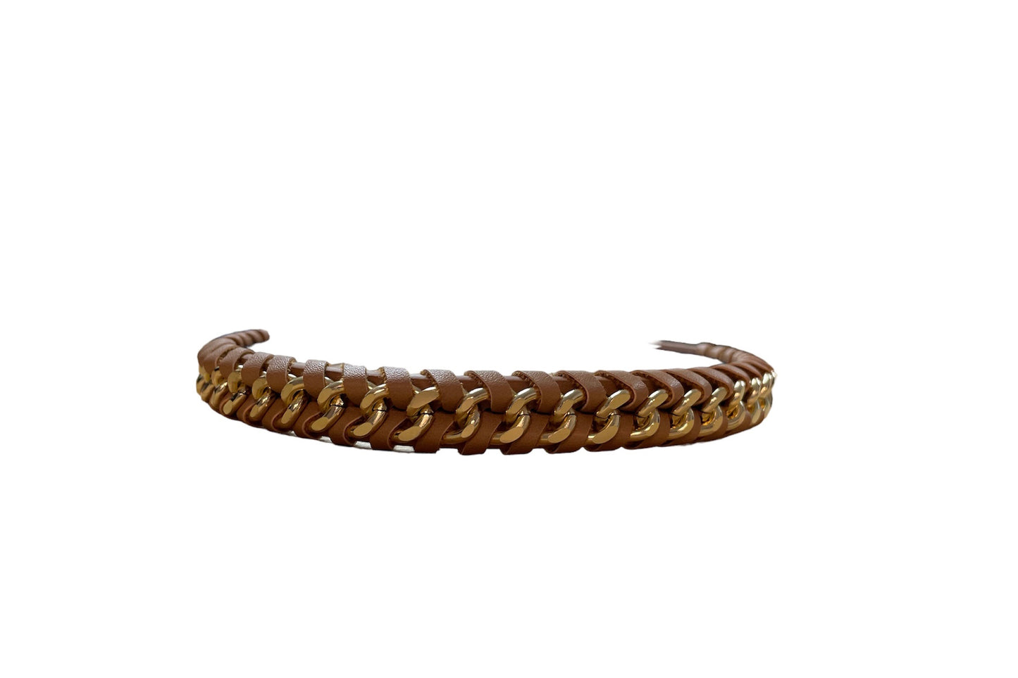 Braided Headband with Gold Chain