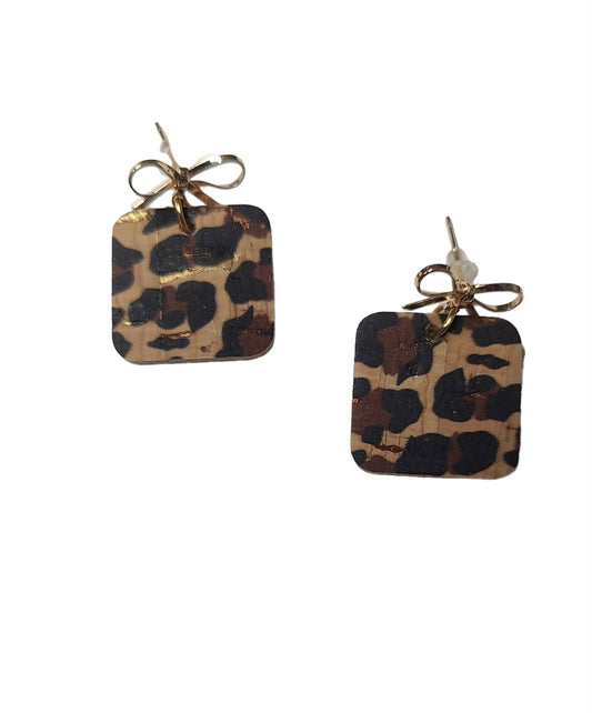 Leopard Print Cork Present Earrings
