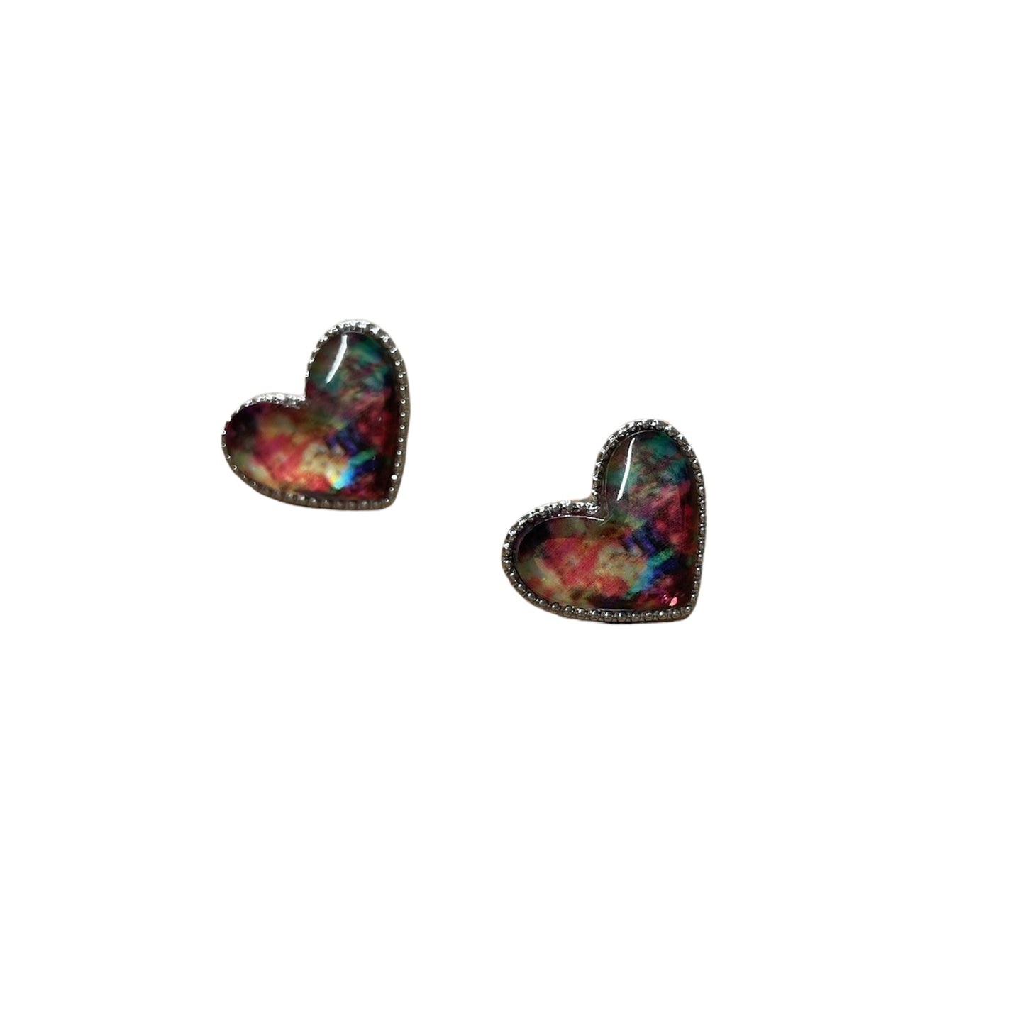Tie Dye Heart Earrings