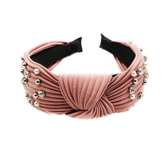 Ribbed Pearl and Rhinestone Headband
