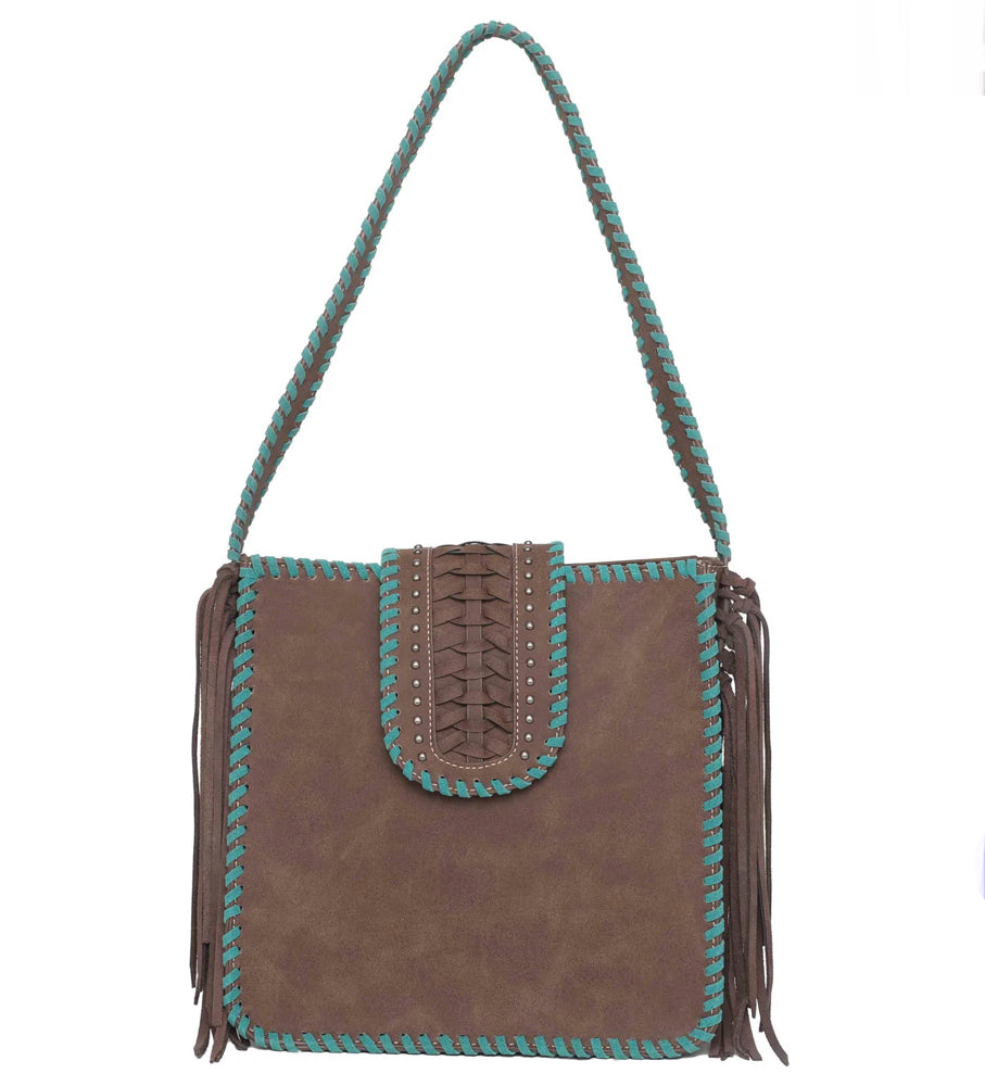 Montana West Conceal and Carry Fringe Hobo in Coffee