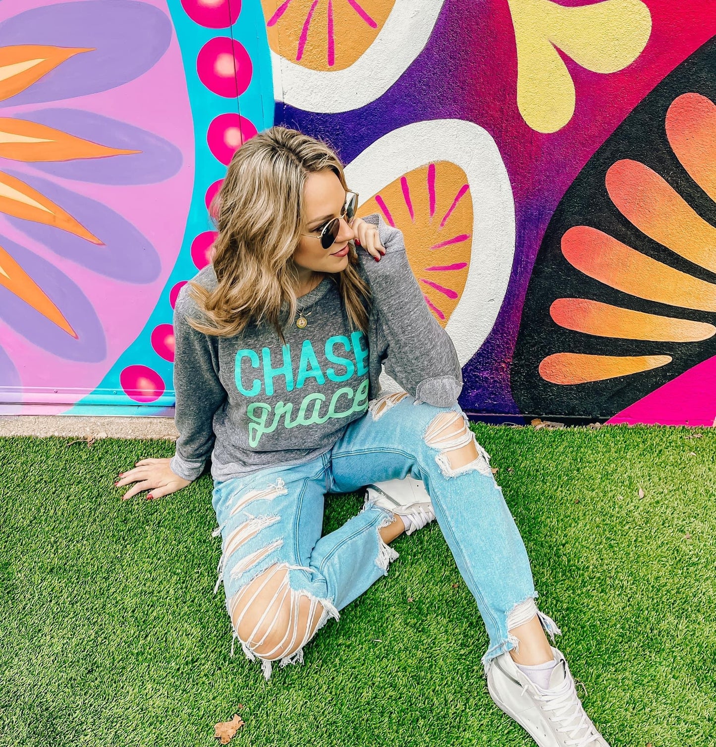 Chase Grace French Terry Top